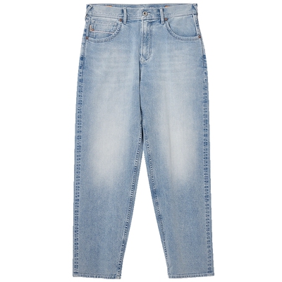 907杰克琼斯男装阔腿裤子微弹织边牛仔布宽松牛仔裤长裤春季男款