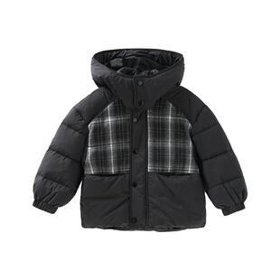 MOMOCO/玛米玛卡男童连帽羽绒服外套2025冬季新款中大童韩版保暖