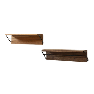 MUMO木墨 有序置物架 全原实木工字壁挂板墙上书厨房客厅挂钩收纳