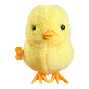 婴儿发条毛绒小鸡1玩具0一3岁2上弦仿真动物跳跳鸭小黄鸡猪猪宝宝