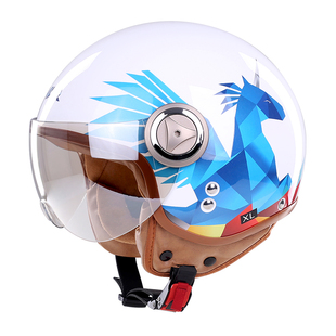 VAR卓大王新国标3C认证电动摩托车复古头盔男冬季保暖女士安全帽