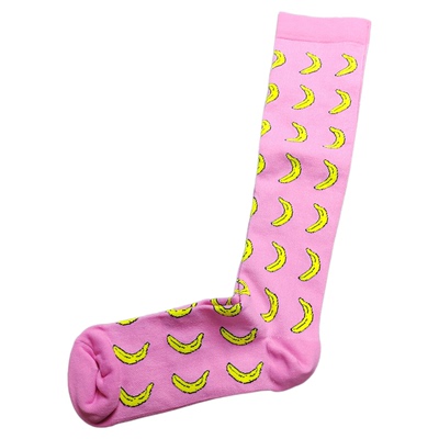 粉红色秋季运动个性长筒及膝袜