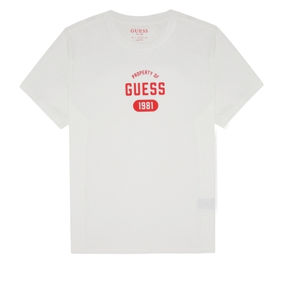 GUESS纯色数字字母短袖T恤