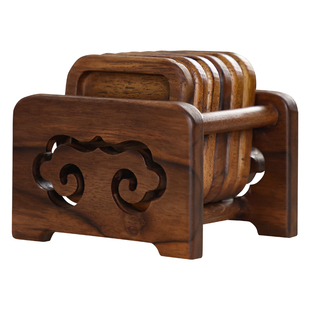 异丽实木杯垫茶道茶垫茶杯垫木质茶托中式复古功夫茶杯托隔热垫