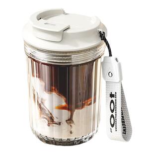 100%玻璃杯女高颜值咖啡杯随行便携杯子2026新款高硼硅耐高温水杯