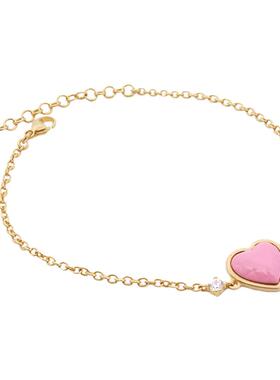 钟雯冠同款 RuedesMille意大利原创设计粉色爱心锆石手链轻奢礼物