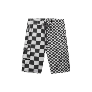 IT ERL男装宽松直筒裤新款时髦酷感格纹拼接休闲裤工装裤08UW07MM