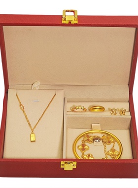 婚庆首饰结婚假五金套装订婚宴摆台订婚假三金新娘饰品假黄金摆件