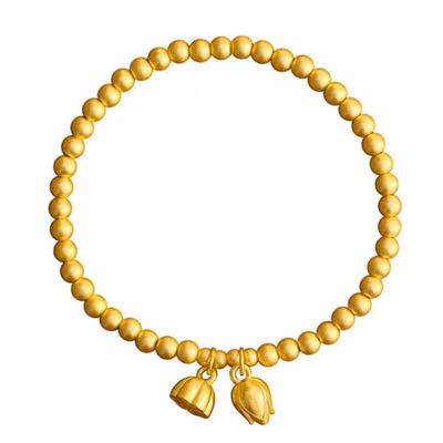 金包银手镯女古法两世欢莲蓬手链