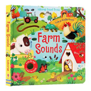 Usborne 农场奇妙触摸发声书 Farm Sounds 英文绘本 低幼儿童启蒙纸板书 亲子阅读 聆听农场的各种声音 英文原版书籍