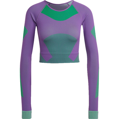 Adidas/阿迪达斯正品SMC联名女士时尚拼接修身长袖T恤HN2881