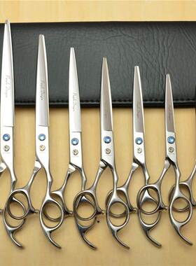 紫龙蓝色5/5.5/6/7/7.5/8寸打剪理发剪刀牙薄平美发剪剪刀刘海剪