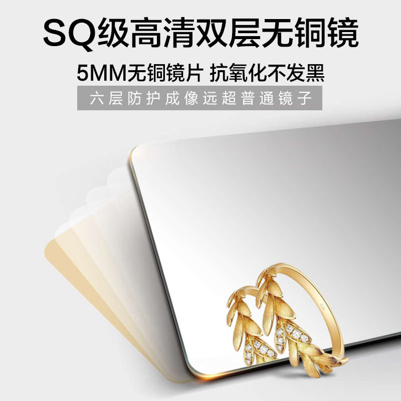 BOLEN无框卧室试衣镜穿衣镜落地镜家用壁挂贴墙自粘全身镜子ins风