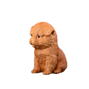 实木雕刻小狗手把件生肖可爱动物田园犬旺财文玩摆件