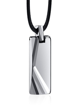 光面钨钢菱形长方形几何立体项链