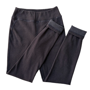 软面料高定制仿羊毛软糯亲肤加绒磨毛保暖轻盈四面弹力小脚靴裤女