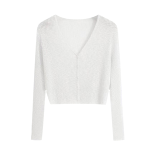 夏季空调衫冰丝外套防晒针织开衫薄款大码女外搭罩衫宽松上衣胖mm