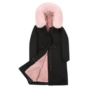 派克服女新款冬仿獭兔毛皮草内胆狐狸毛领中长款可拆卸时尚气质