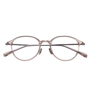 菲尔渡边冷茶色眼镜框女高度数近视圆框眼镜素颜小框超轻钛架9108