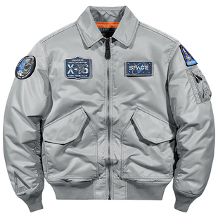 VIP翻领羽绒服男冬季短款飞行员夹克宇航员太空服加厚白鸭绒外套