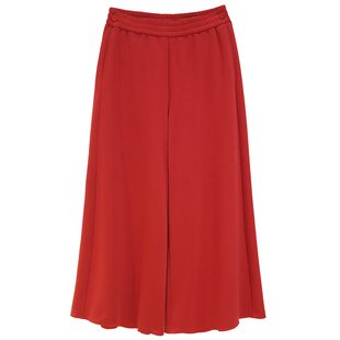 锦鲤裤胖mm冬季加绒阔腿裤木子理想大码女装保暖松紧腰时髦裤子