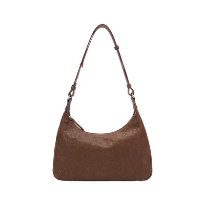 BAMPO半坡头层牛皮hobo包包2025春新款专柜质感植鞣皮腋下单肩包