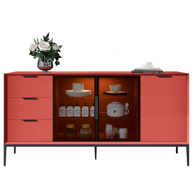 意式风烤漆实木收纳多功能玄关柜