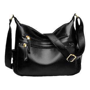 真皮大容量女包2025新款时尚百搭中年妈妈包软皮单肩斜挎包多层包