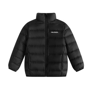 哈罗小黄鸭儿童轻薄羽绒服秋冬新款男童外套女童校服内搭神器黑色