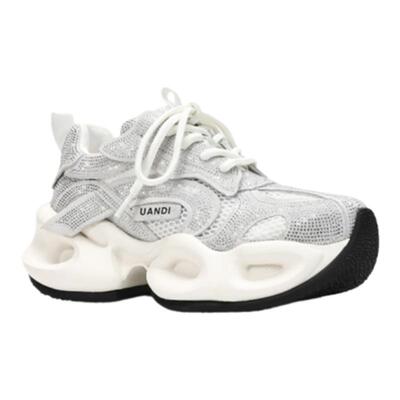 UandI女款水钻厚底增高老爹鞋