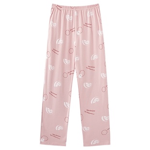 浪莎春秋季睡裤女士纯棉宽松大码长裤全棉夏天可外穿家居裤秋薄款