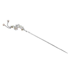 顺庆银楼宫廷十二花神纯银发簪新中式古风头饰高级感盘发流苏簪子