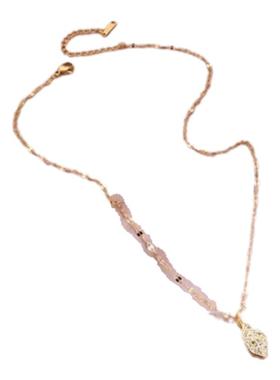 满钻水晶项链女轻奢小众设计感2025年新款潮网红树叶吊坠锁骨链女