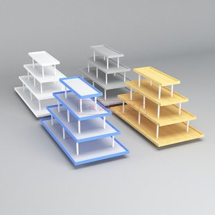 店碗具展示台文具玩具百货展架 10元 四层流水台促销 台中岛台3元