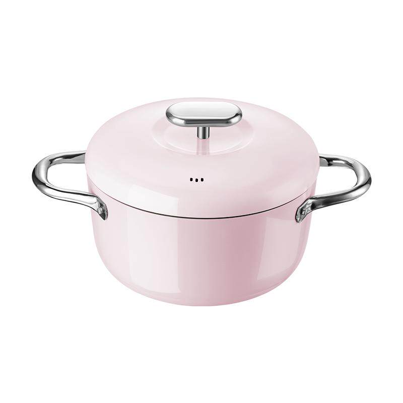 德世朗钛陶瓷不粘汤锅22cm加深家用大容量炖锅电磁炉燃气通用