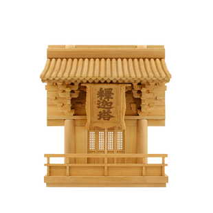晚峰应县木塔当心间实木榫卯积木摆件中国古建筑拼搭模型礼品教具