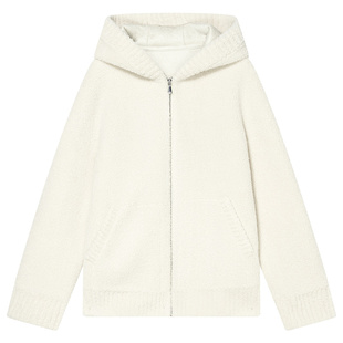 COVERINS【赵今麦同款】2025冬新款环保仿羊羔绒连帽外套女宽松