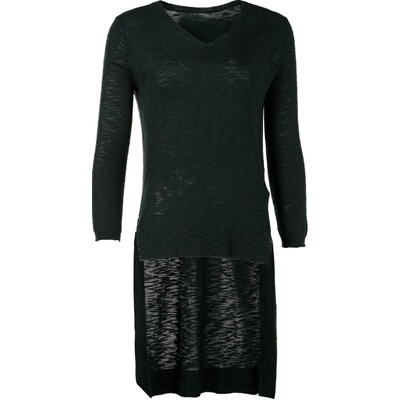 修身长款针织套头V领打底女春夏