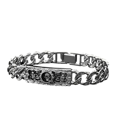 龙婆瑞手链纯银精雕唐草纹复古款