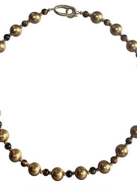 虎眼石珍珠百搭时尚项链