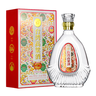 礼袋扁盒装台湾高粱酒600ml/瓶52度浓香型白酒整箱拍六瓶节日送礼