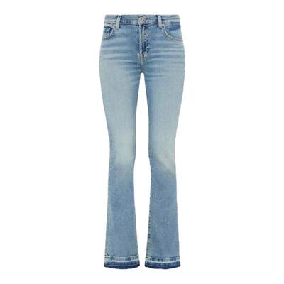 7 For All Mankind女春夏新品时尚浅蓝水洗微喇叭牛仔裤BOOTCUT