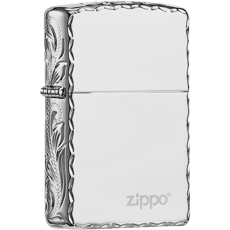 zippo打火机侧雕唐草咬边冰面原装正版美国官方正品男士个性赠礼