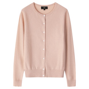 东黎溯源款 小山羊绒女士秋冬圆领开衫紧密针织保暖打底衫21C208