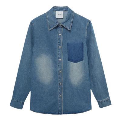 MacaKaka休闲设计感洗水衬衫