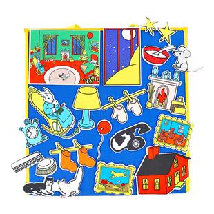 Goodnight Moon晚安月亮英语绘本毛毡教具儿童讲故事早教表演玩具