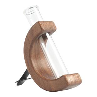 黑胡桃实木 汽车载插花器 空调出风口香薰装饰花瓶花束内饰品摆件