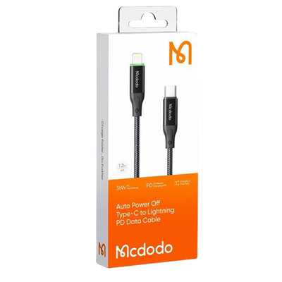 mcdodo Typec to Lightning PD快充智能断电数据线1.2mC对L20/30W