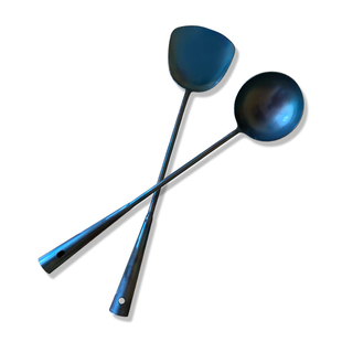 手工锻打铁铲铁锅炒菜勺老式家用长柄锅铲锅勺子章丘铁锅熟铁厨具