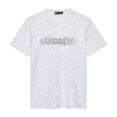 ANDREW MACKENZIE意大利男装  2023夏季时尚字母提花短袖T恤男